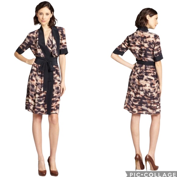 BcbgMaxAzria Walena 100%Silk Dress Ikat Color Splatter Print Size XS Can Fit S M - Picture 3 of 15